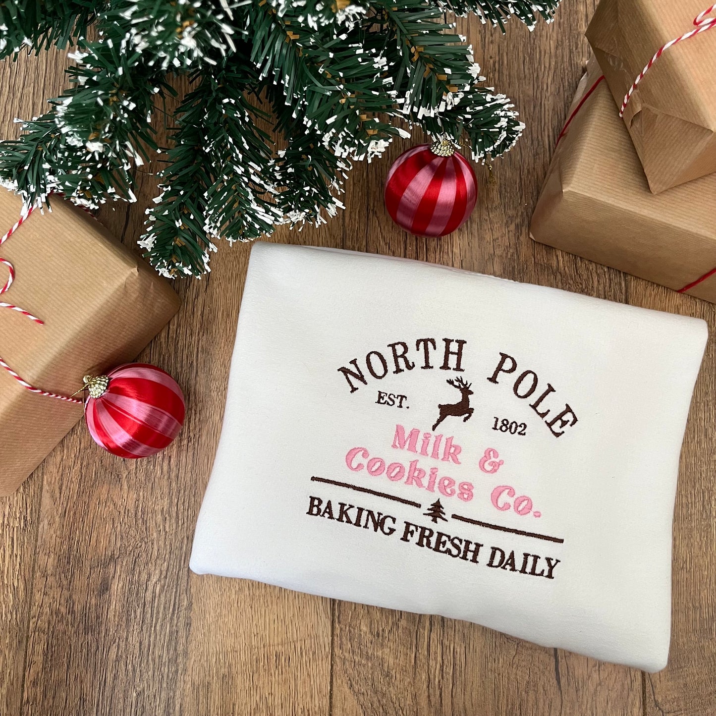 North Pole Milk & Cookies Co. Christmas Sweatshirt - more colours available