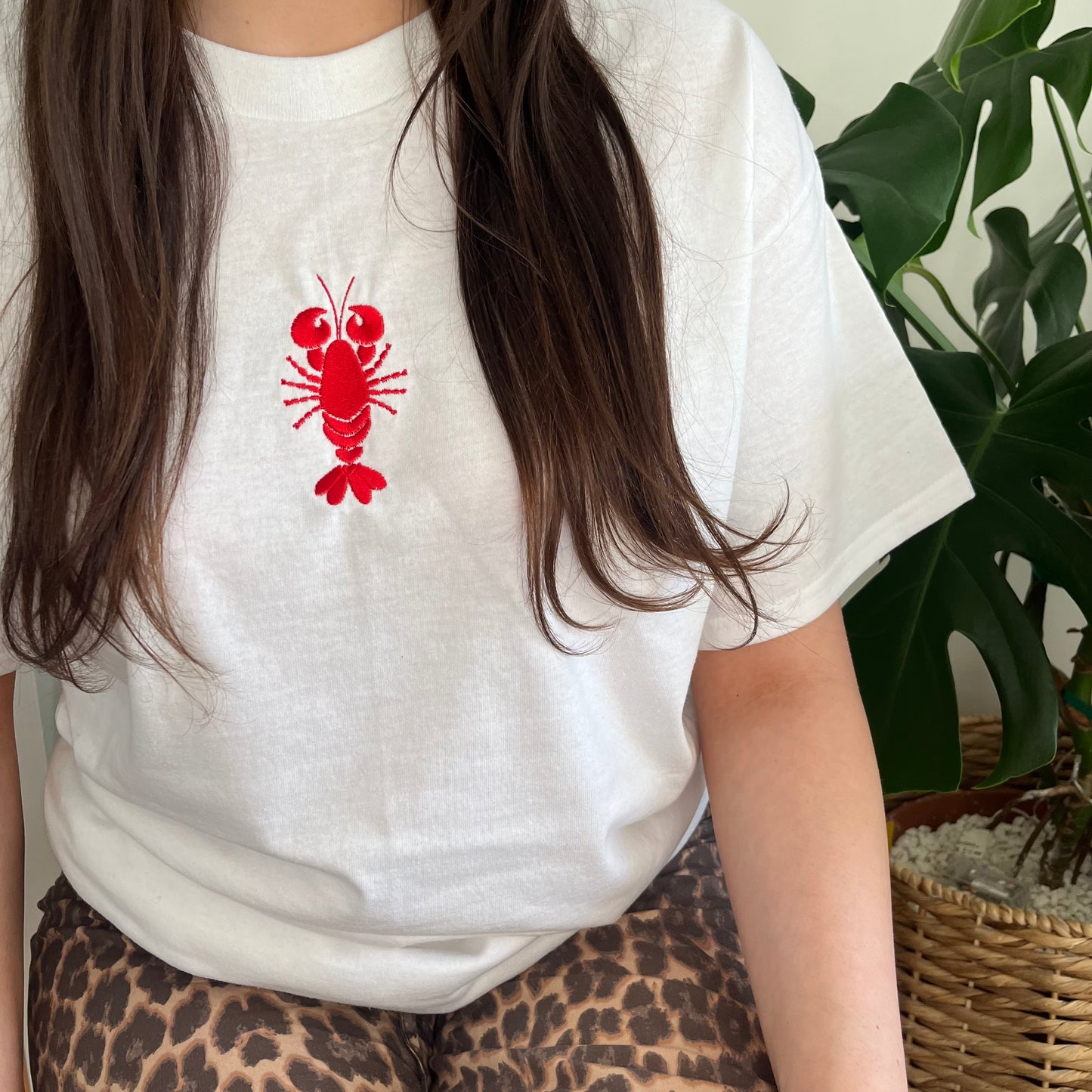 Love Lobster Embroidered T-shirt