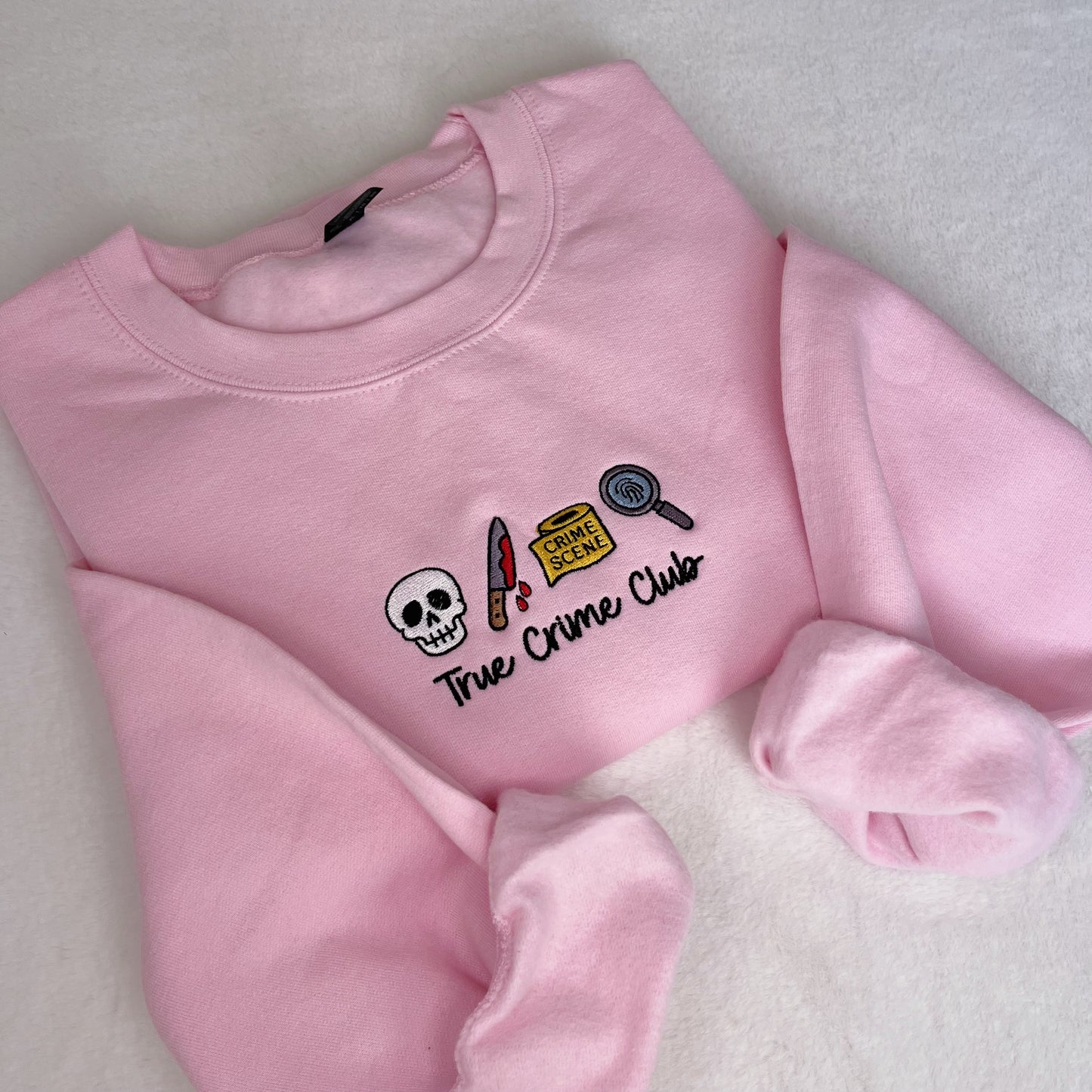 True Crime Halloween Embroidered Crewneck Sweatshirt