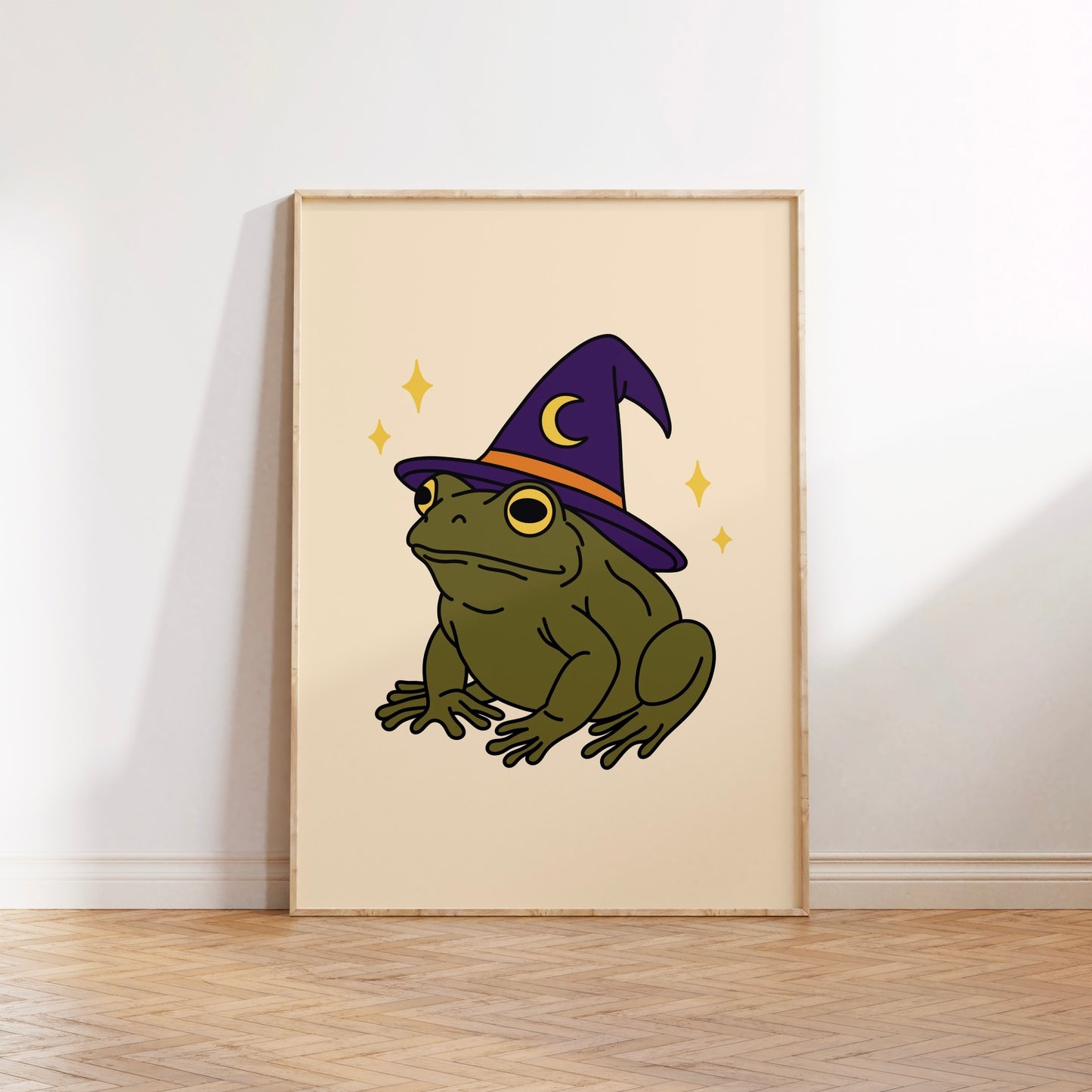 Witch Toad Halloween Print Poster