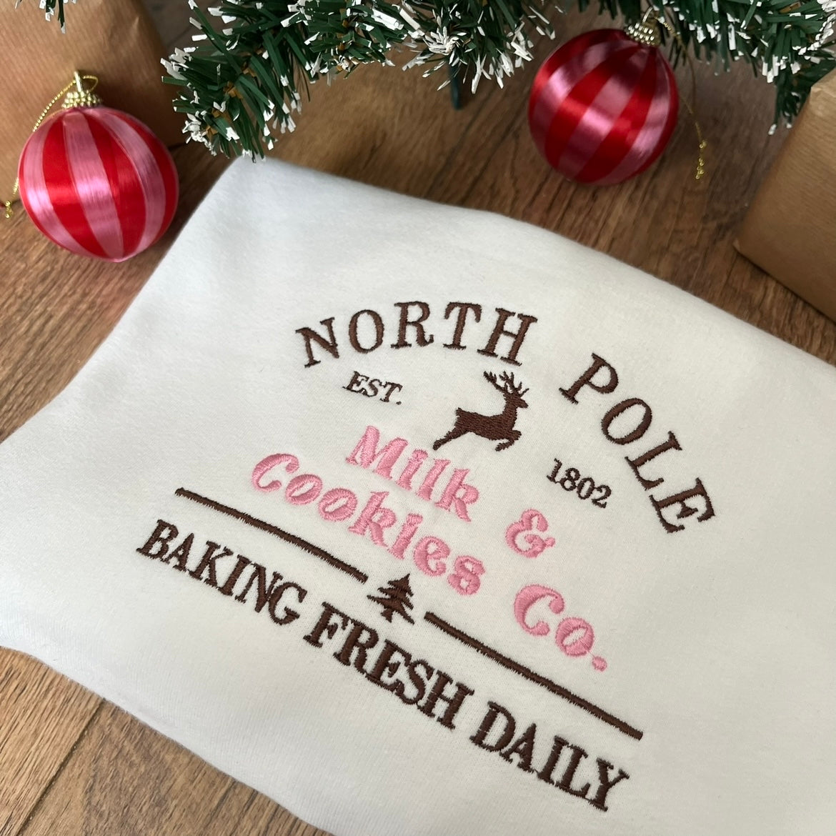 North Pole Milk & Cookies Co. Christmas Sweatshirt - more colours available