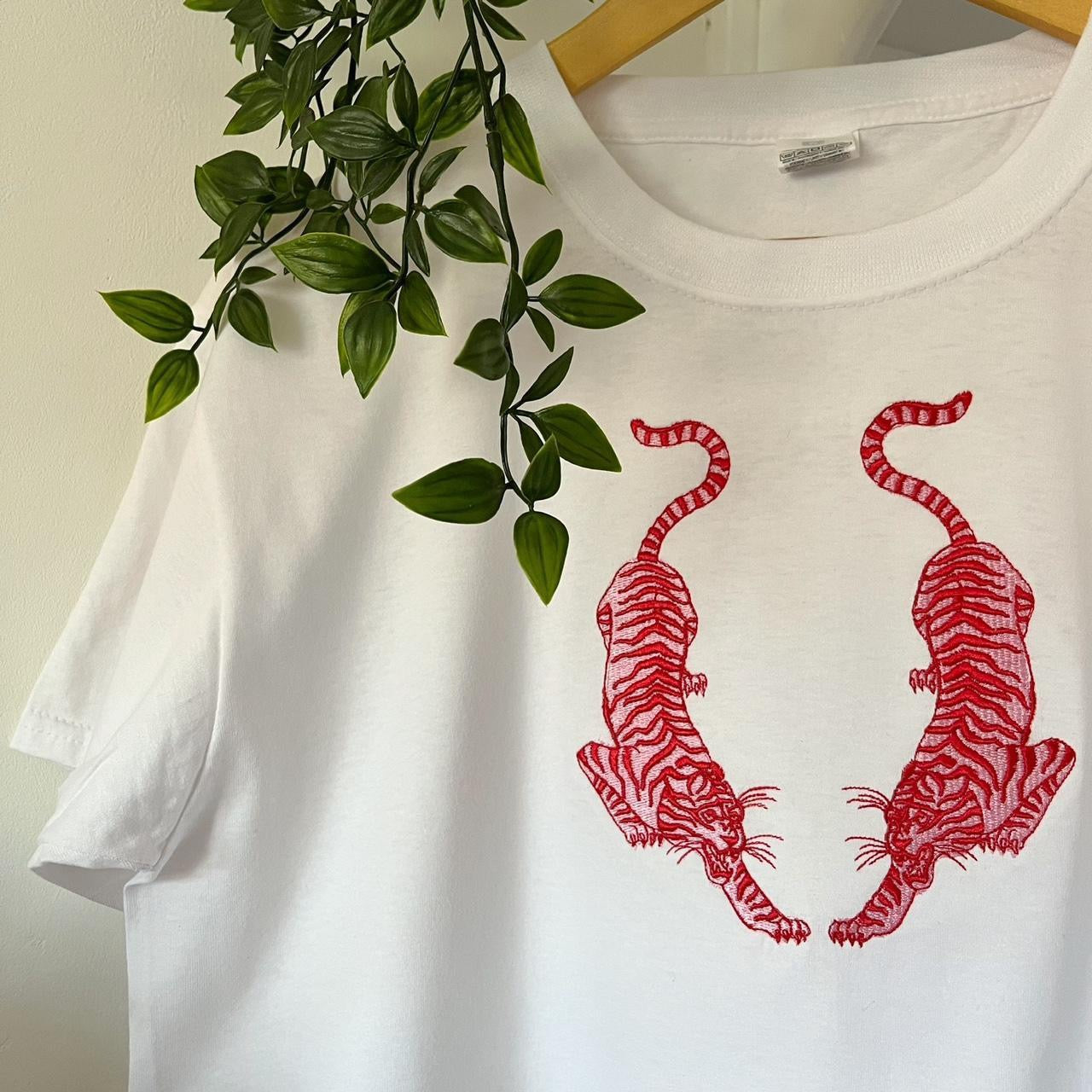 Twin Tigers Embroidered T-shirt