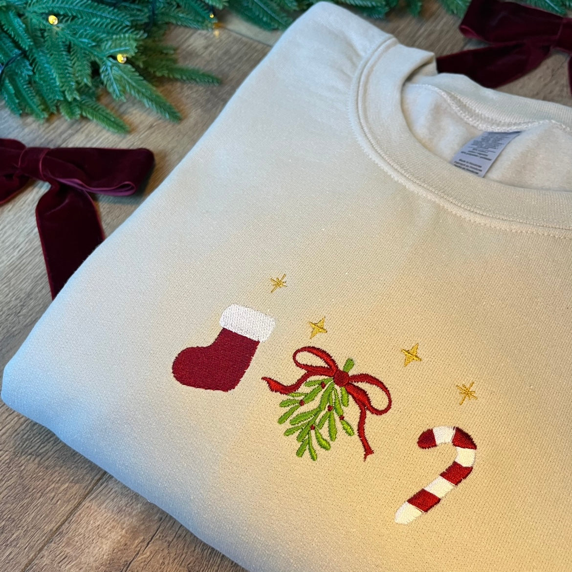 Mistletoe Embroidered Christmas Jumper