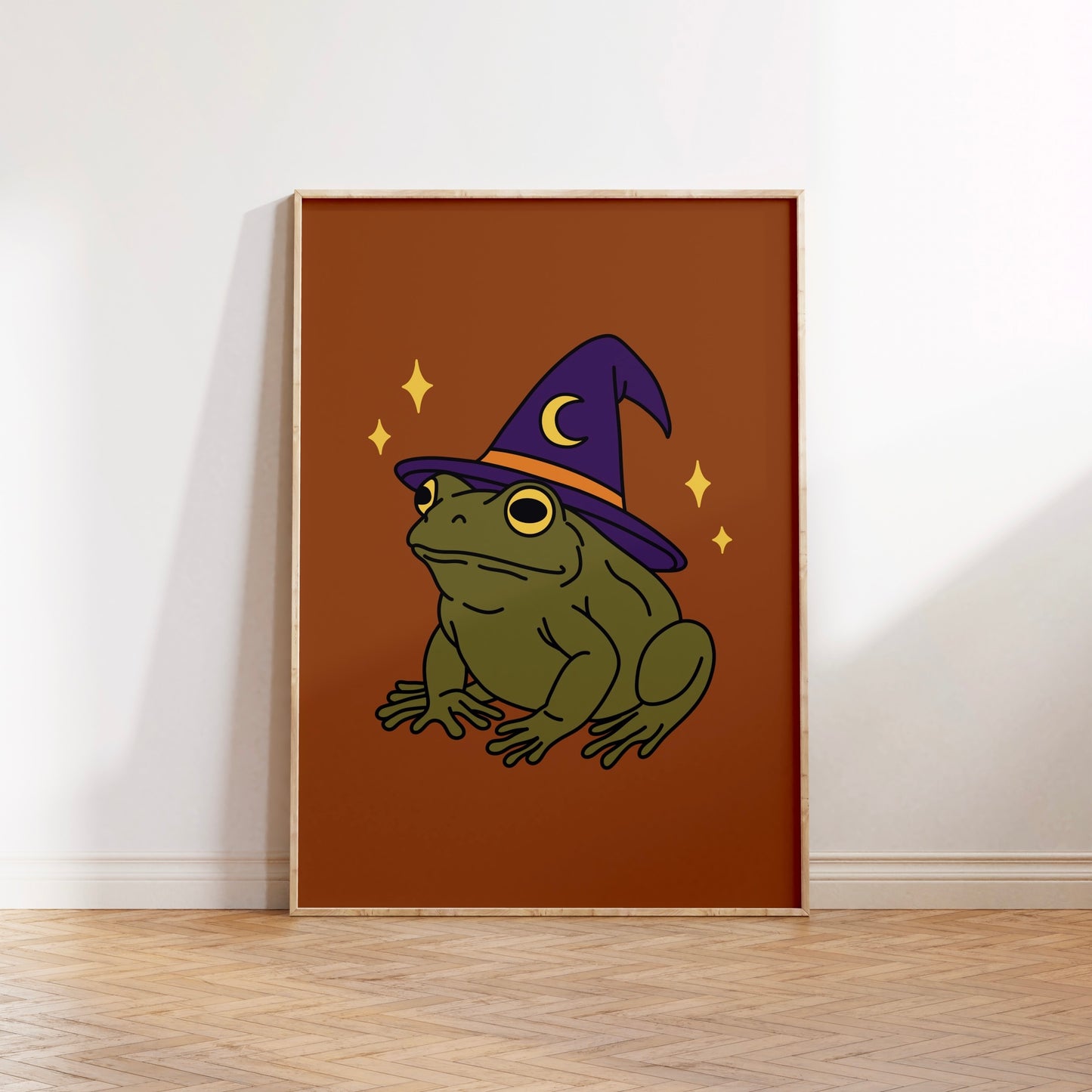Witch Toad Halloween Print Poster