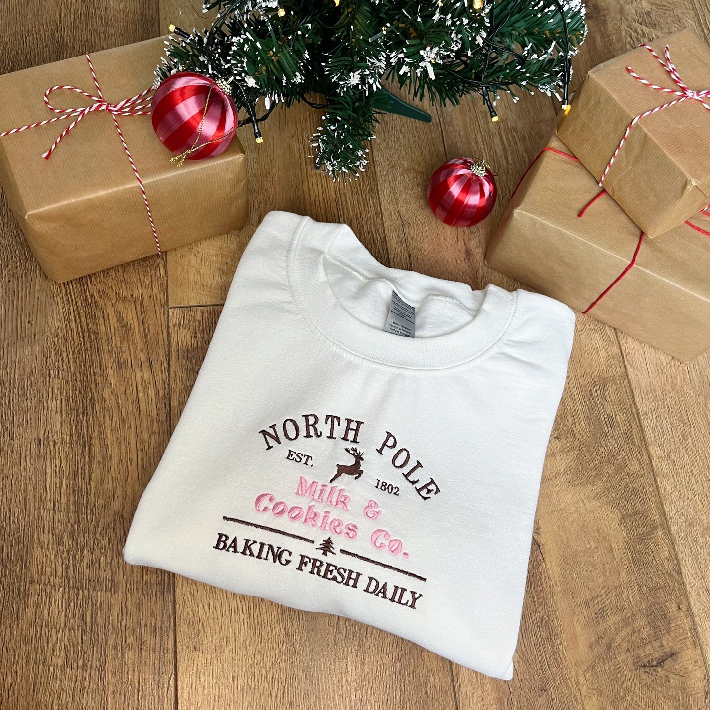 North Pole Milk & Cookies Co. Christmas Sweatshirt - more colours available