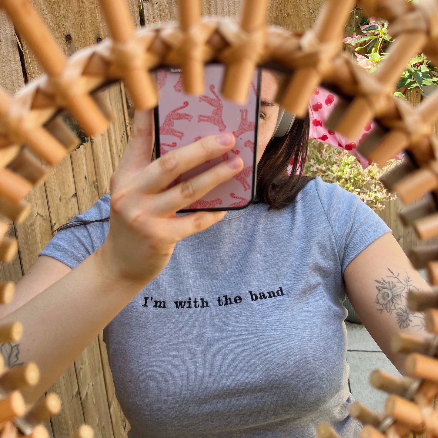 I’m with the band Embroidered Baby Tee