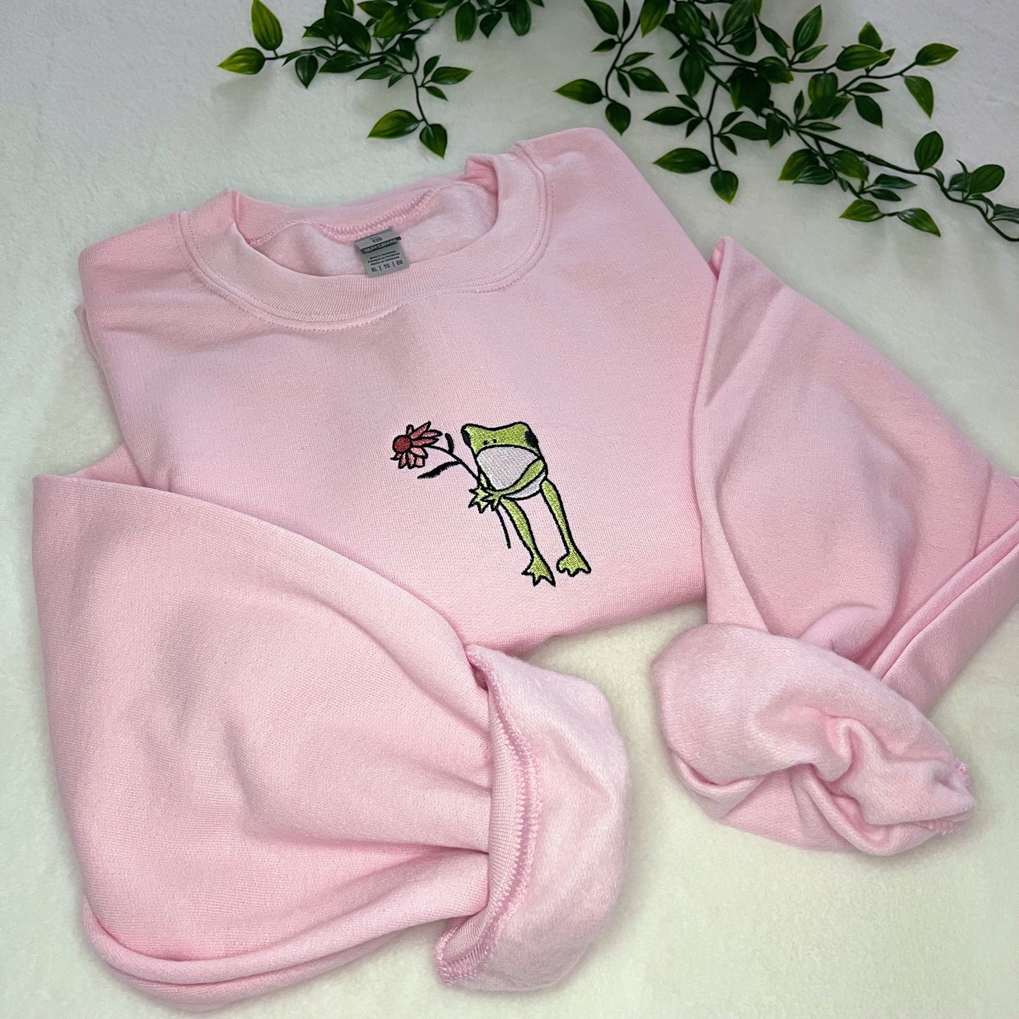 Flower Frog Embroidered Crewneck Sweatshirt