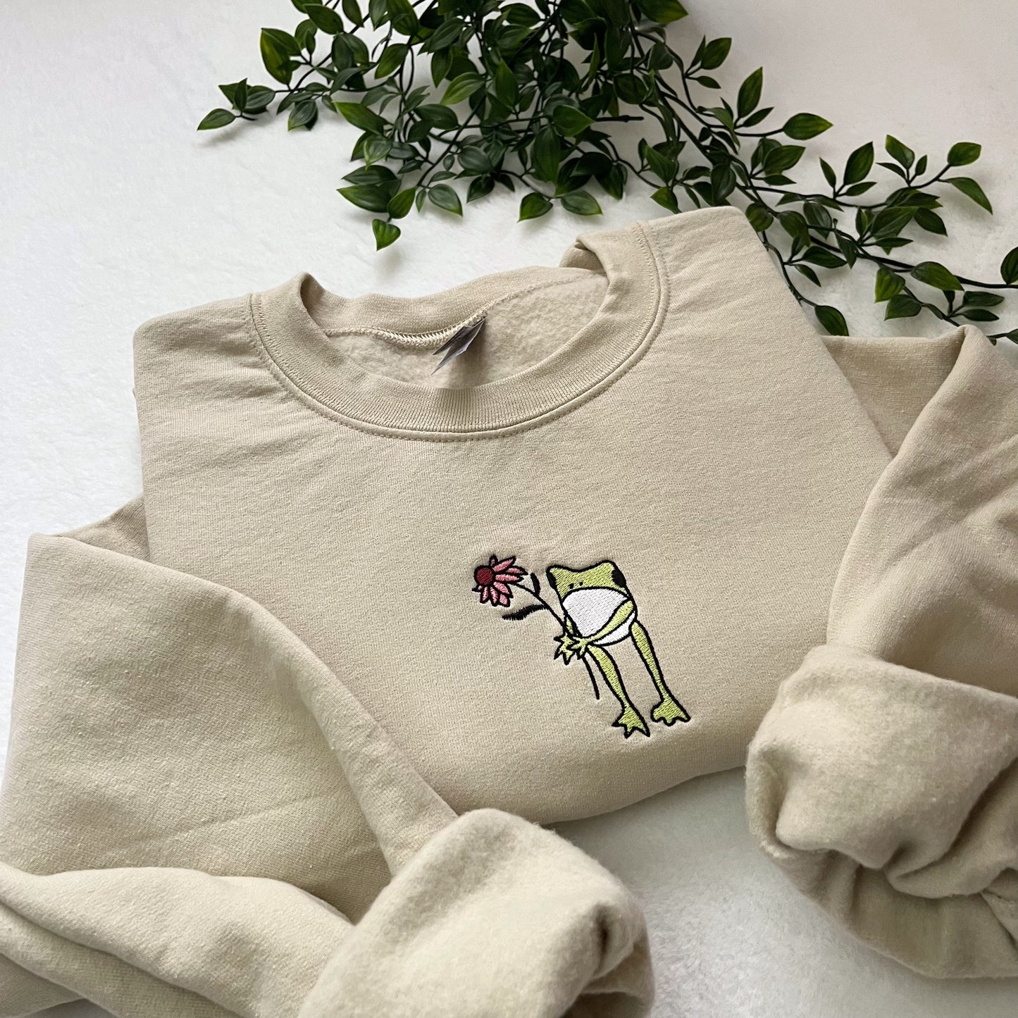 Flower Frog Embroidered Crewneck Sweatshirt