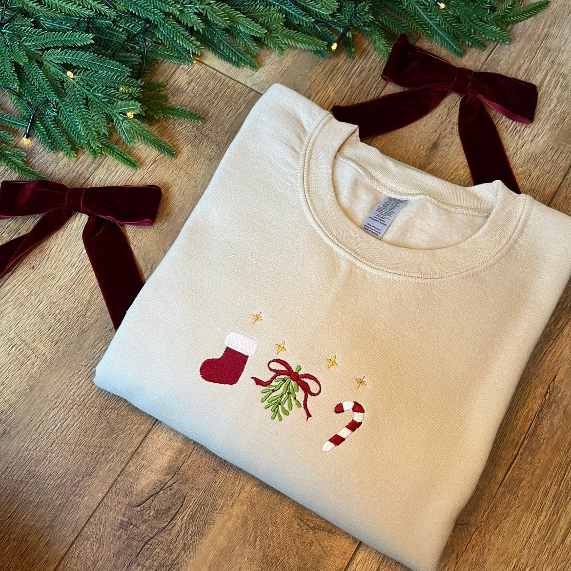 Mistletoe Embroidered Christmas Jumper