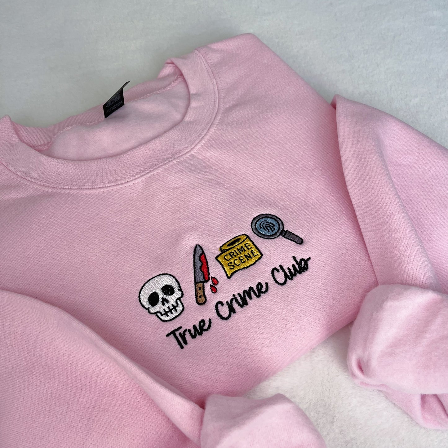True Crime Halloween Embroidered Crewneck Sweatshirt
