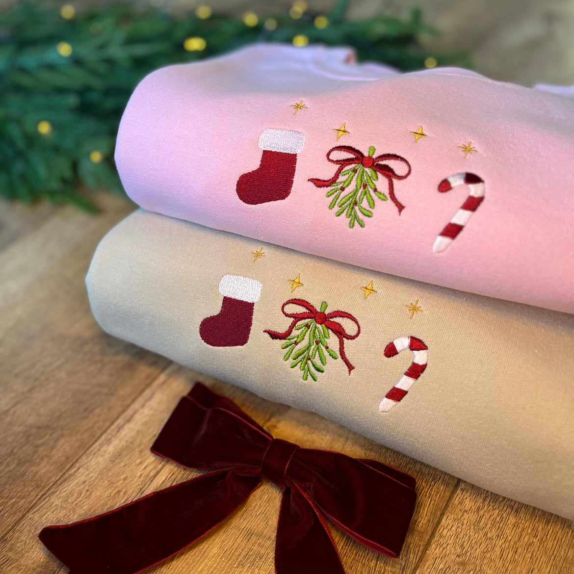 Mistletoe Embroidered Christmas Jumper