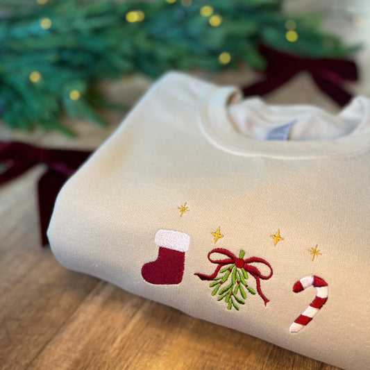 Mistletoe Embroidered Christmas Jumper