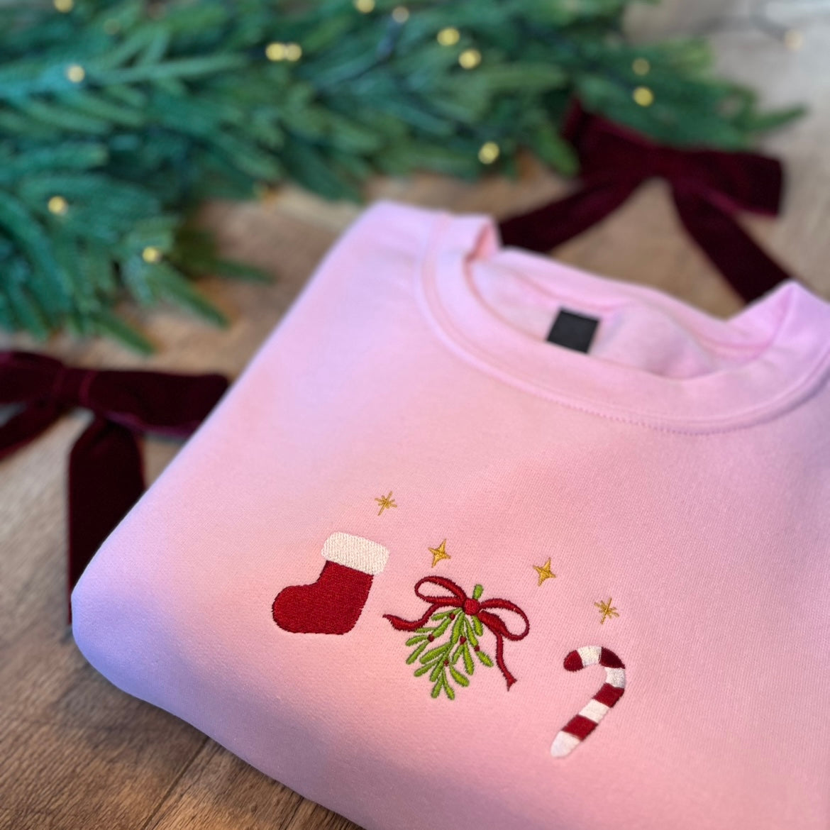 Mistletoe Embroidered Christmas Jumper