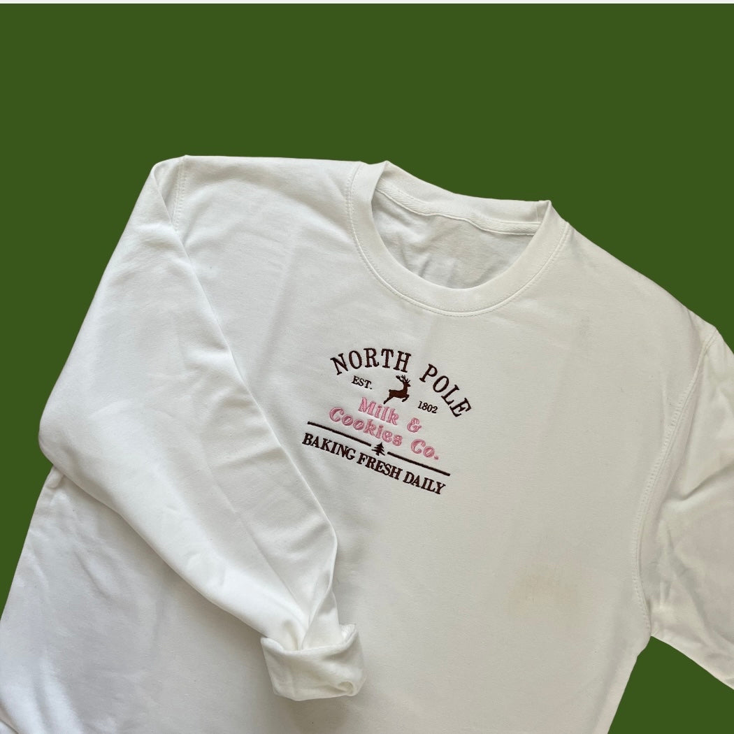 North Pole Milk & Cookies Co. Christmas Sweatshirt - more colours available