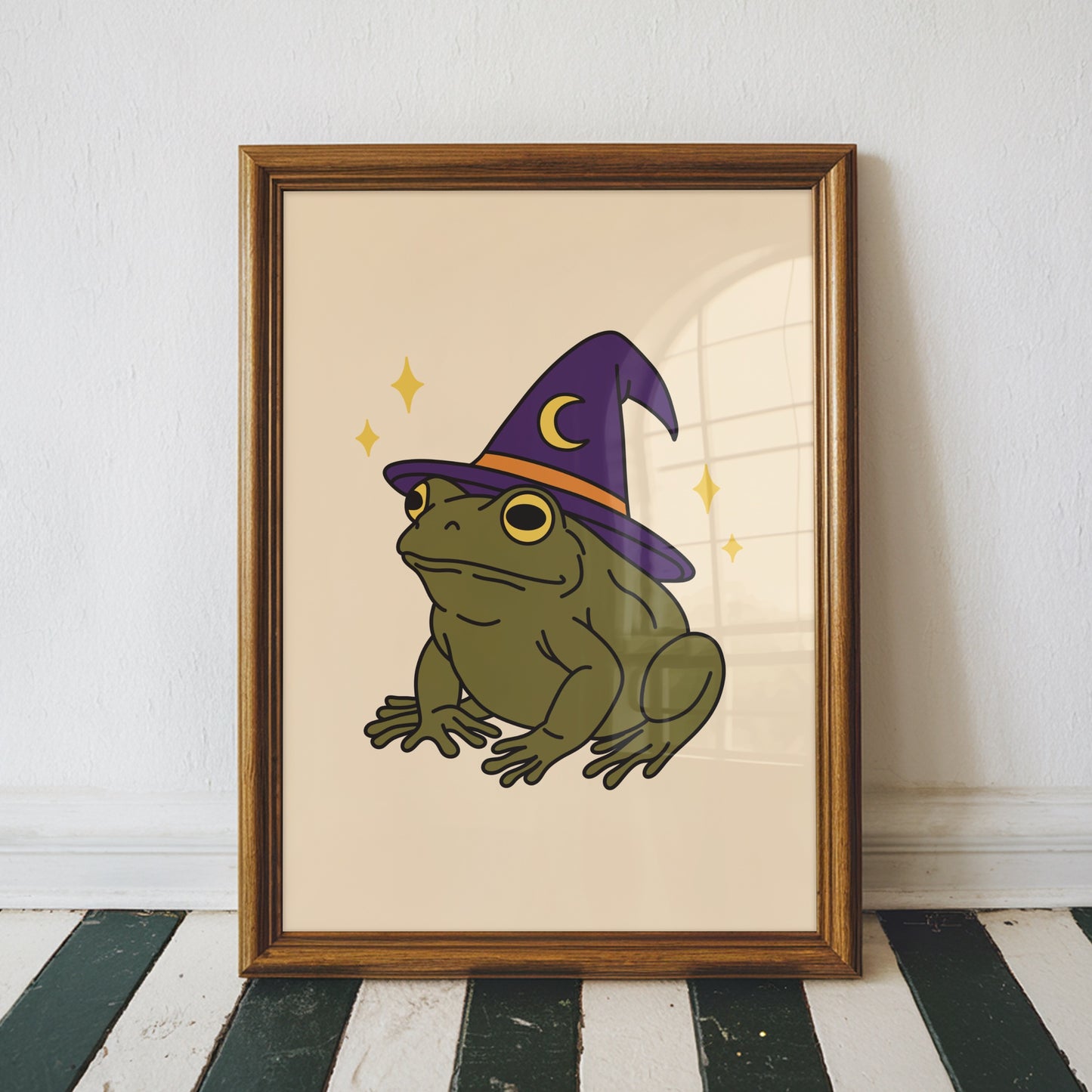 Witch Toad Halloween Print Poster