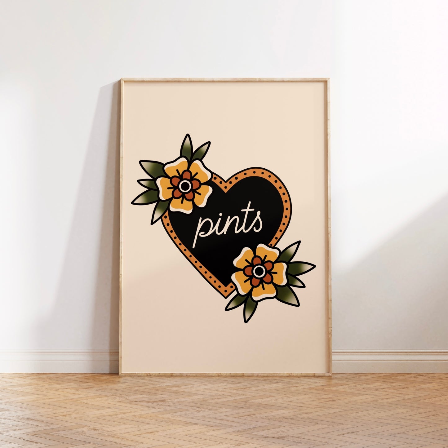Pints Traditional Tattoo Print Poster
