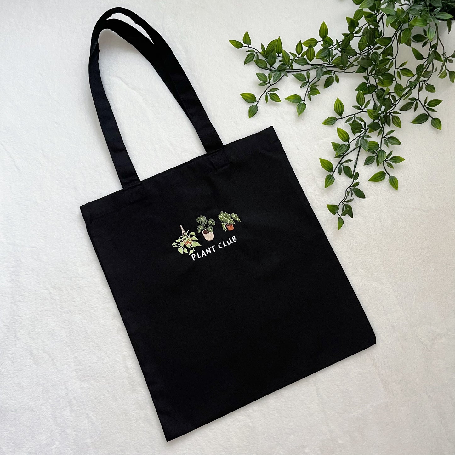 Plant Club Embroidered Tote Bag