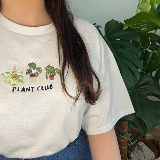 Plant Club Embroidered T-shirt