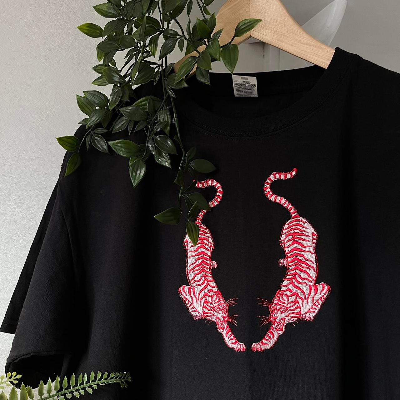 Twin Tigers Embroidered T-shirt