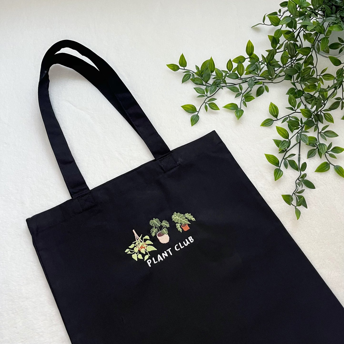 Plant Club Embroidered Tote Bag