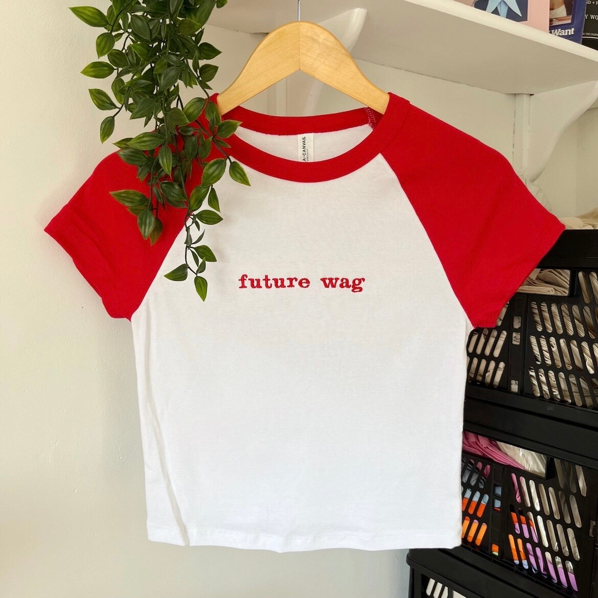 Future Wag Custom Football Embroidered Baby Tee
