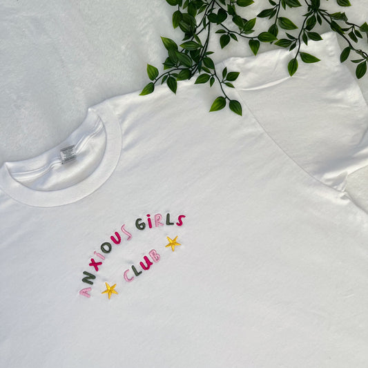 Anxious Girls Club Embroidered T-shirt