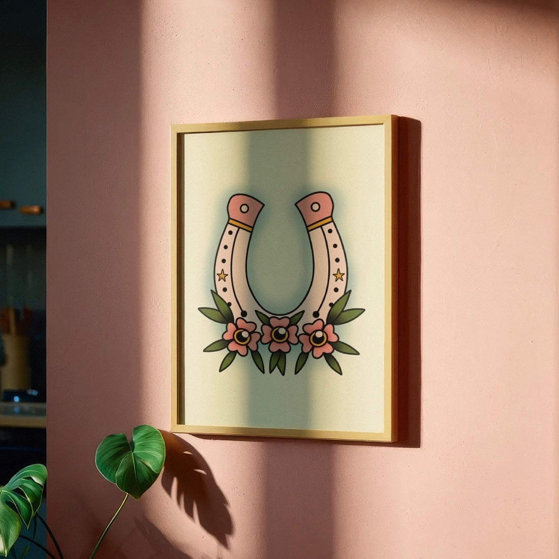 Horseshoe Traditional Tattoo Print Poster