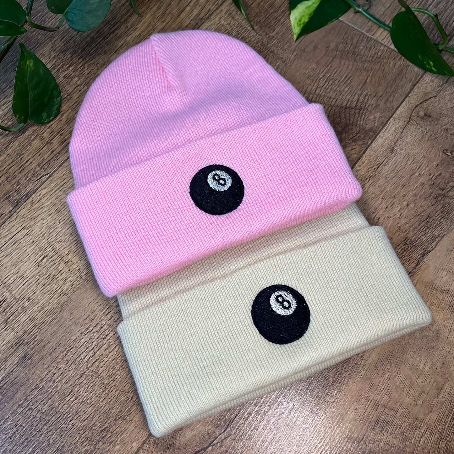 8 Ball Embroidered Knitted Hat Beanie