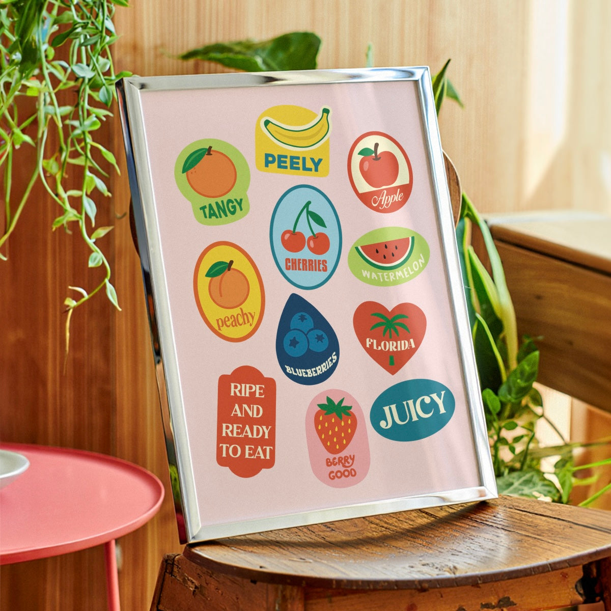 Fruit Sticker Print Poster