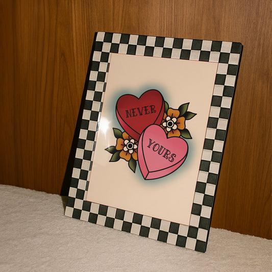 Valentine’s Love Hearts Traditional Tattoo Print Poster