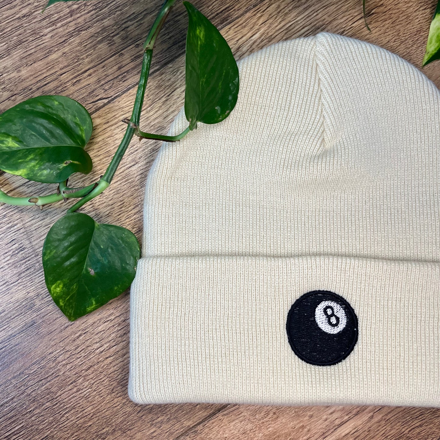 8 Ball Embroidered Knitted Hat Beanie