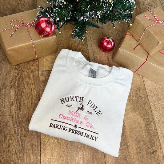 North Pole Milk & Cookies Co. Christmas Sweatshirt - more colours available