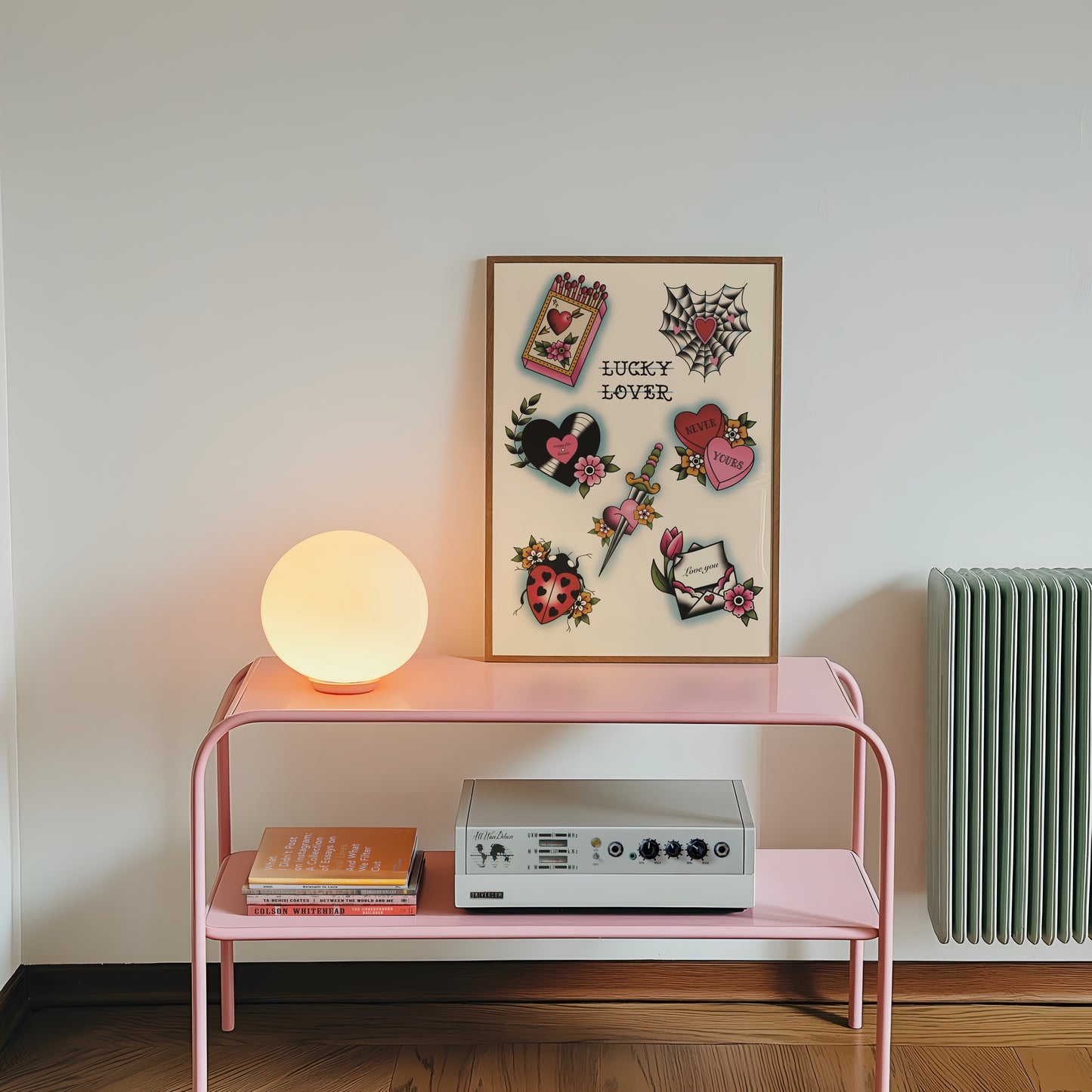 Valentine’s Traditional Tattoo Flash Sheet Print Poster