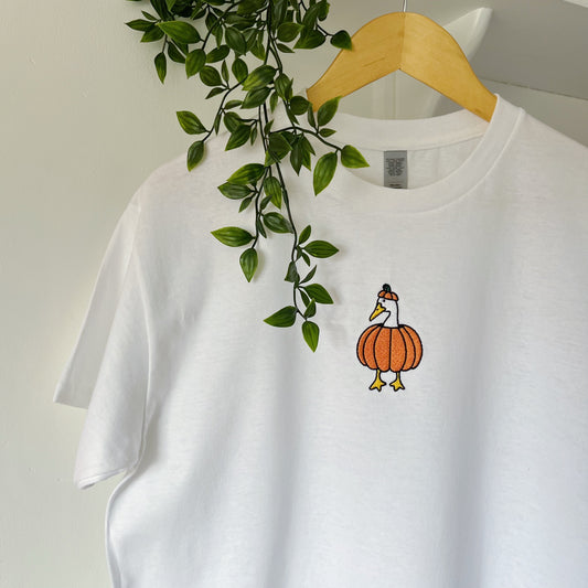 Pumpkin Goose Embroidered T-shirt