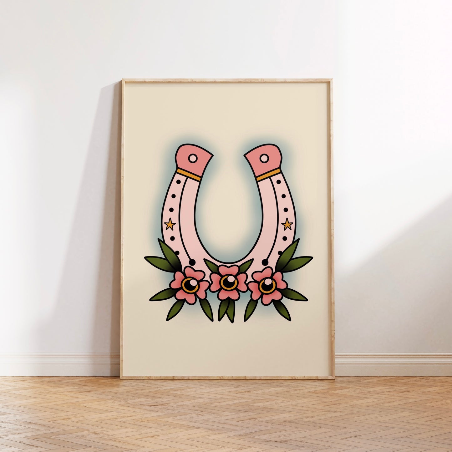 Horseshoe Traditional Tattoo Print Poster