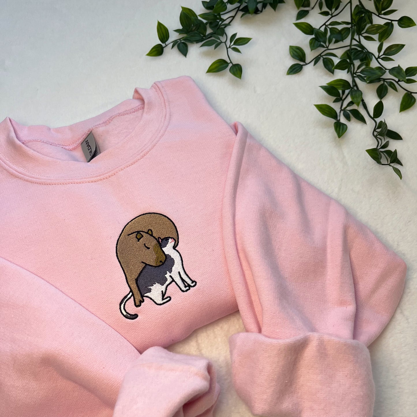 Capybara Cat Embroidered Sweatshirt