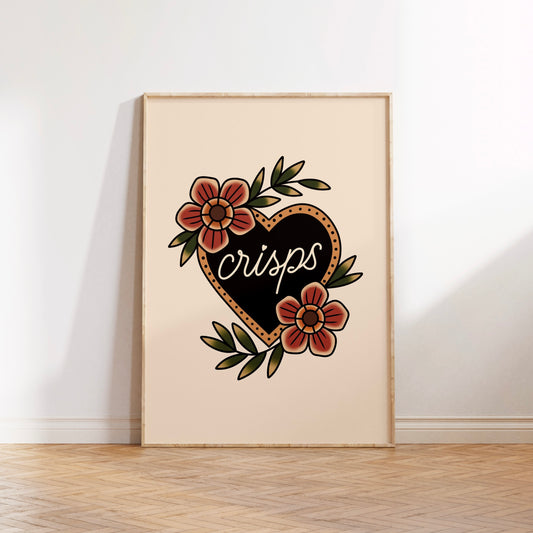 Crisps Traditional Tattoo Print Poster