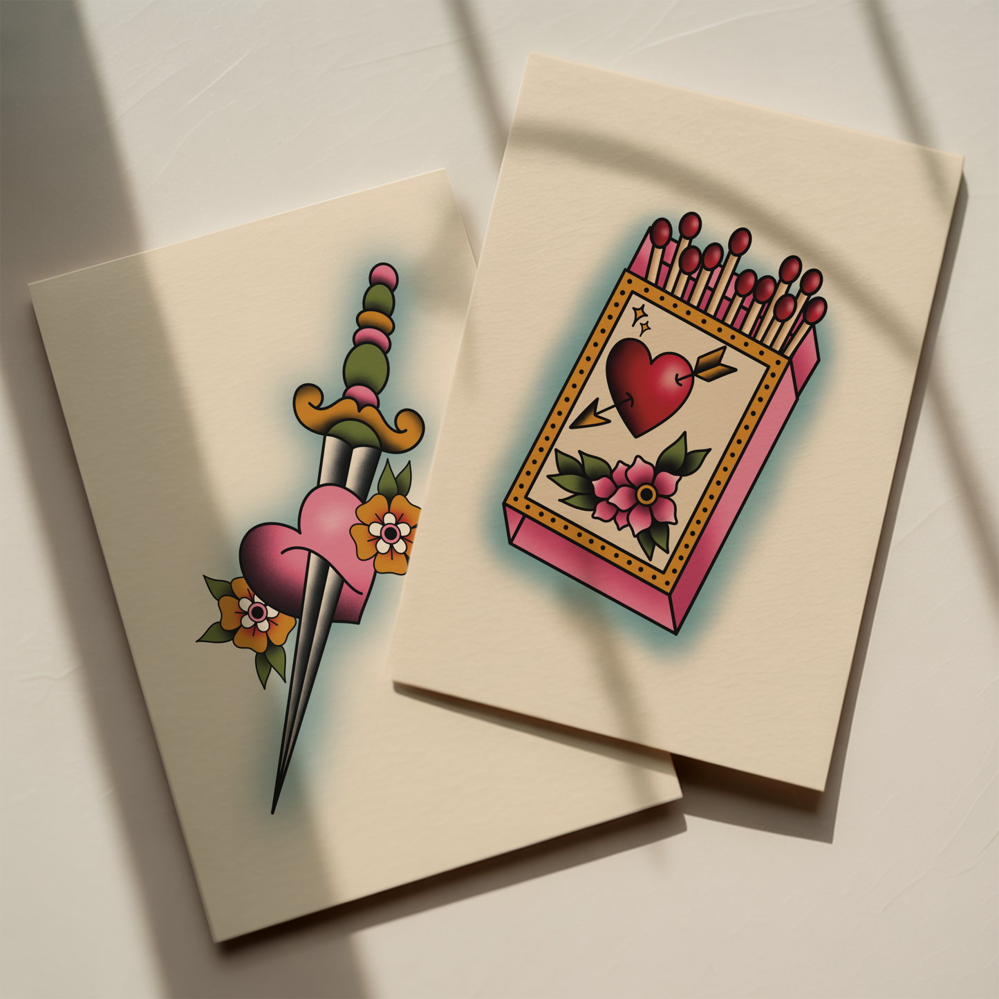 Valentine’s Dagger Traditional Tattoo Print Poster