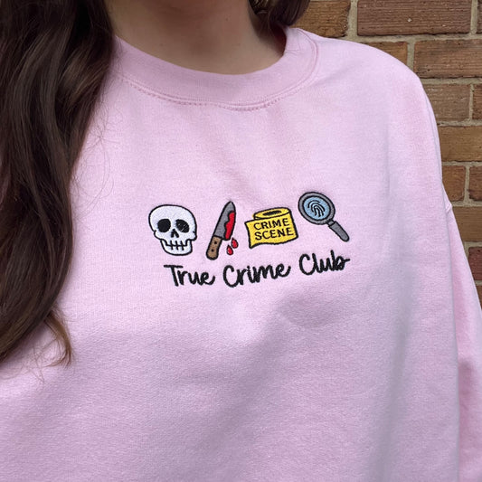 True Crime Halloween Embroidered Crewneck Sweatshirt