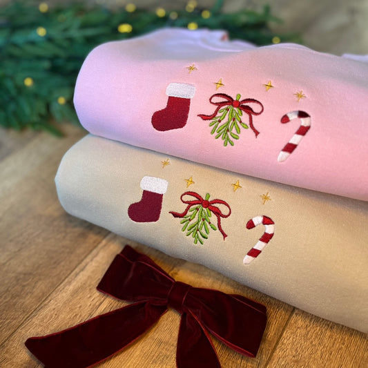 Mistletoe Embroidered Christmas Jumper
