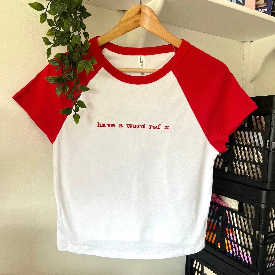 Have a word ref x Custom Football Embroidered Baby Tee