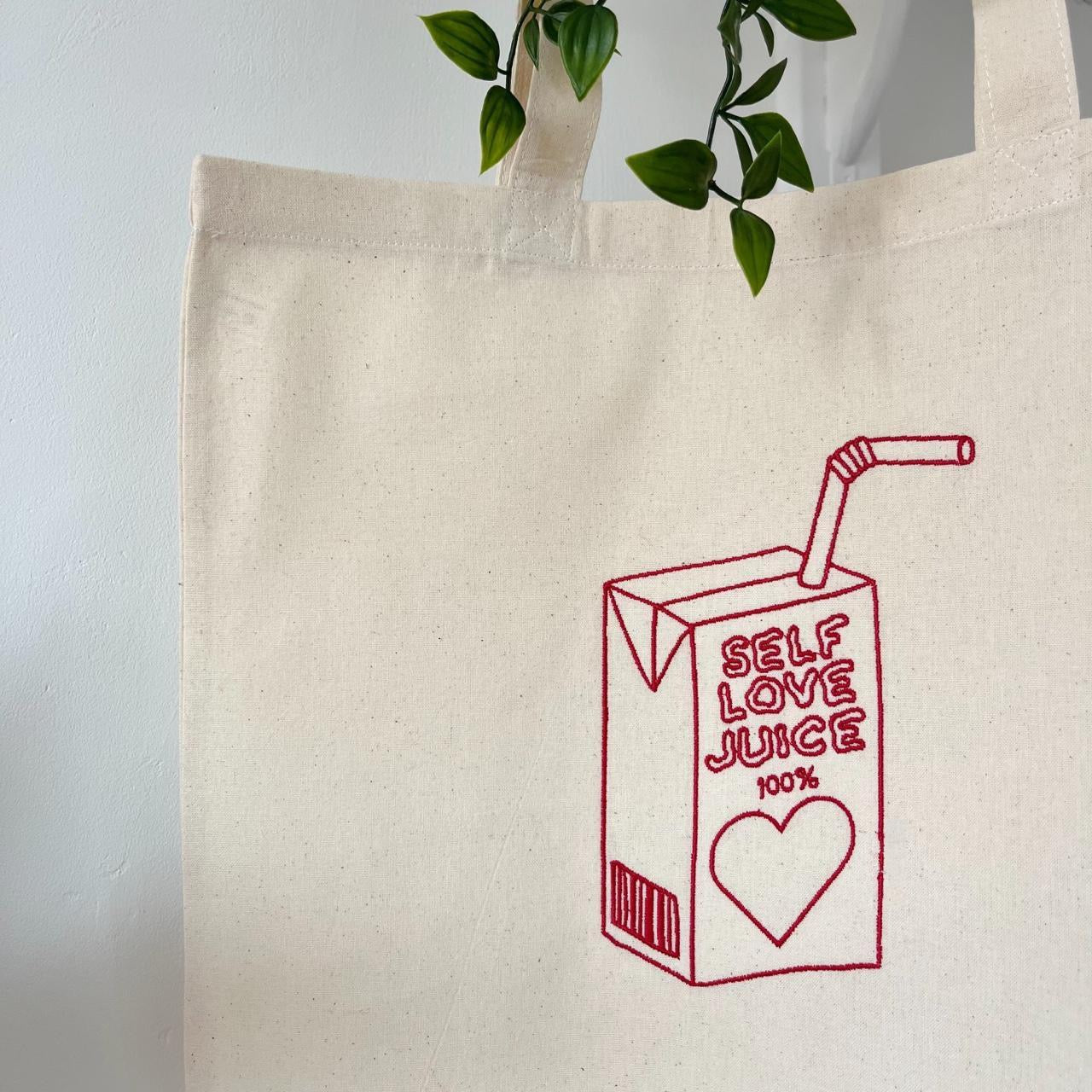 Self Love Juice Embroidered Tote Bag