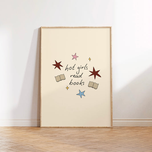 Hot Girls Read Books Print Poster