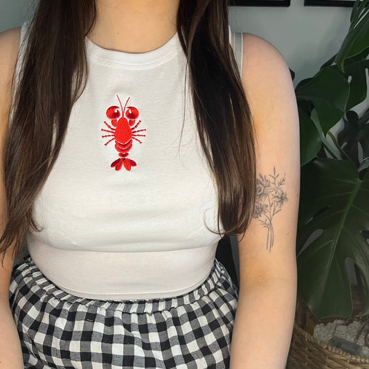 Love Lobster Embroidered Tank Top