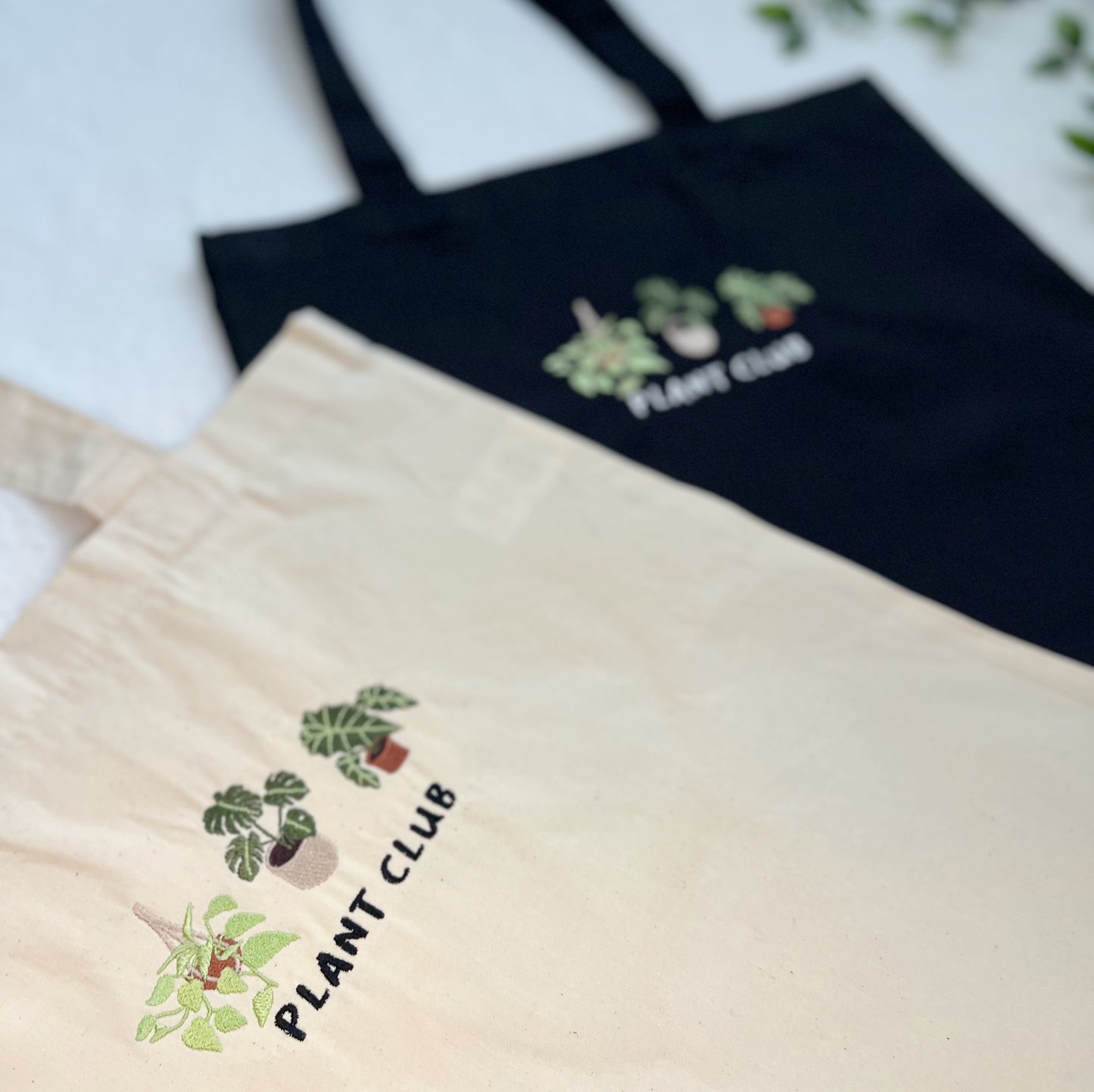 Plant Club Embroidered Tote Bag