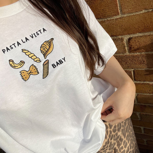 Pasta La Vista, Baby Embroidered T-shirt