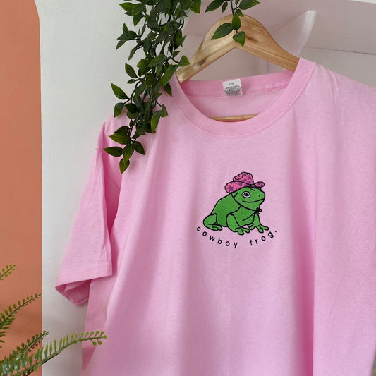 Cowboy Frog Embroidered t-shirt - more colours available