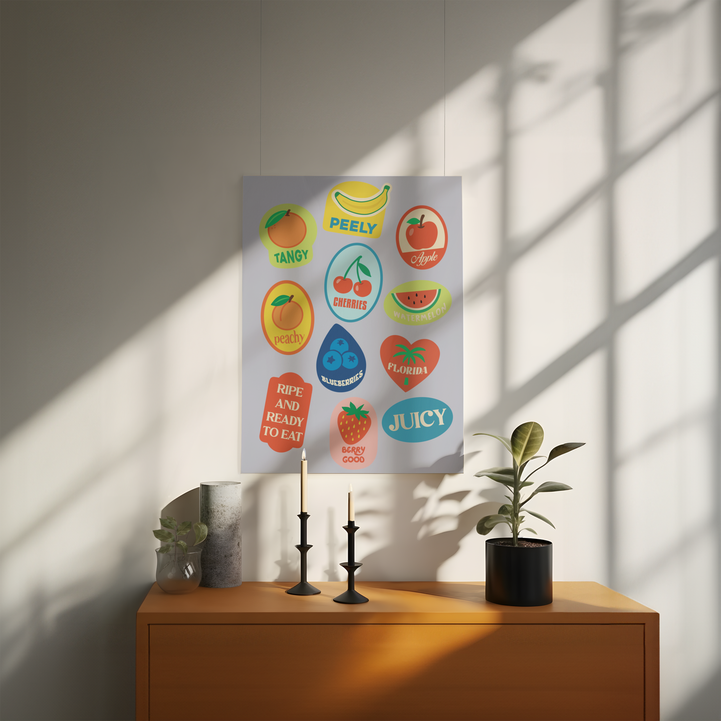 Fruit Sticker Print Poster