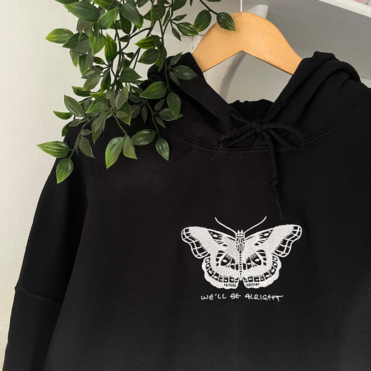 Moth / Butterfly embroidered hoodie