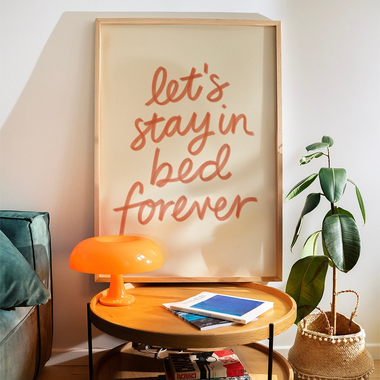 Let’s Stay in Bed Forever Painted Print Poster